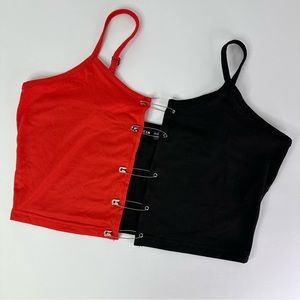 SHEIN Unity Two Toned Color Block Pin Detail Cami Top